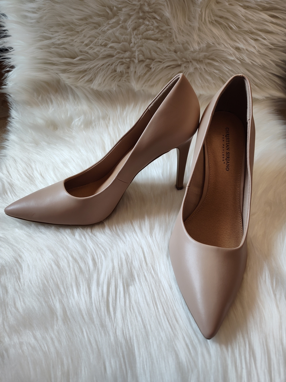 Nude Pointed-Toe Stiletto Pumps Size 13